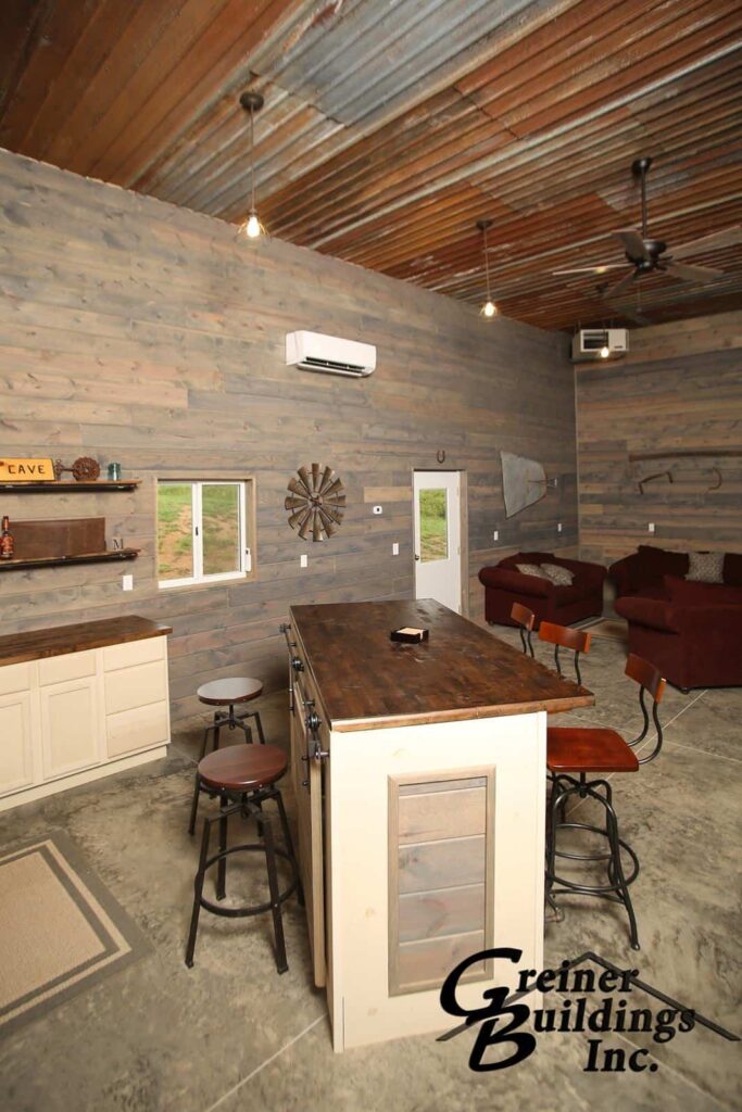 Kitchen in the pole barn man cave.