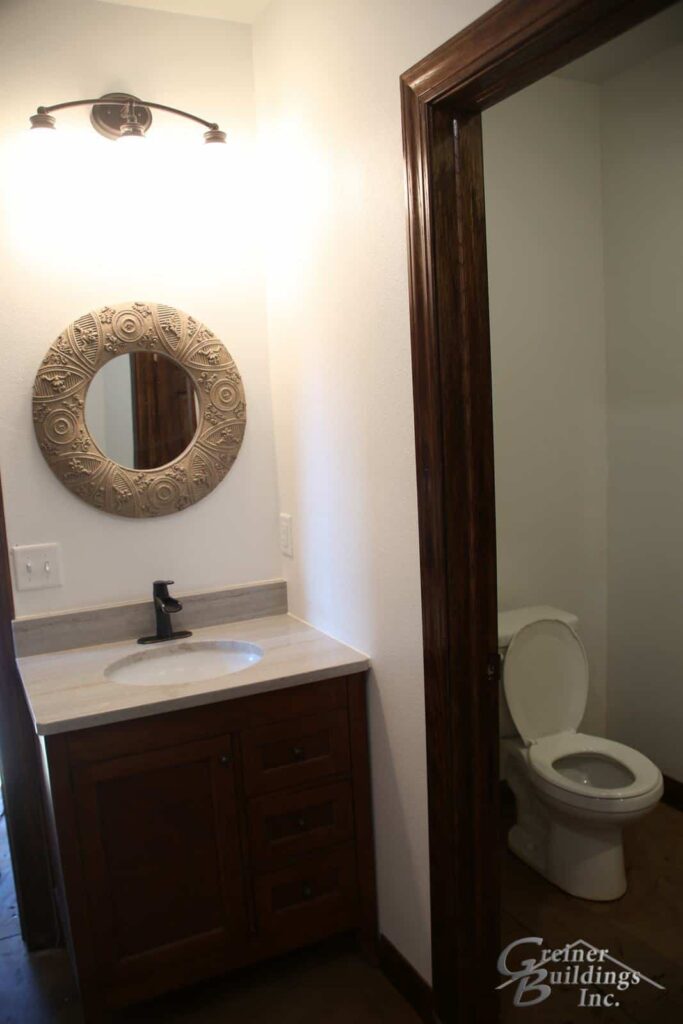Shop Machine Shed Shome Man Cave Laundry Bath Muscatine, Iowa built by Greiner Buildings