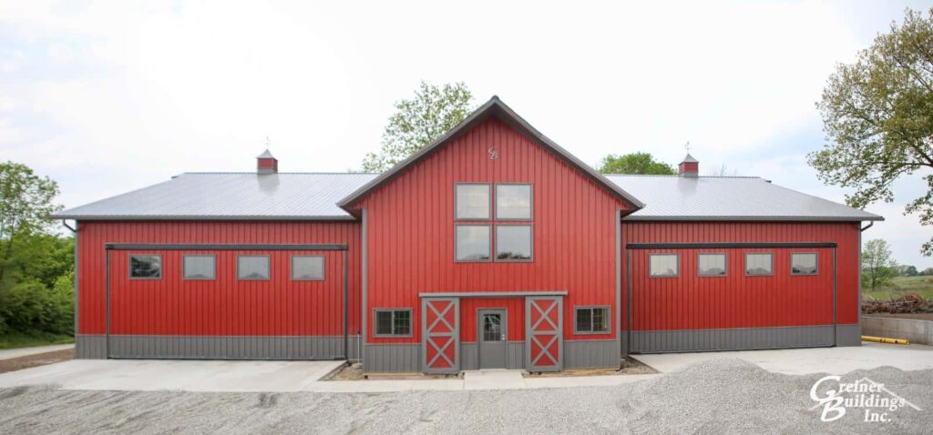 Columbus Junction Machine Shed Lined and Insulated Shop Red and Smoke color