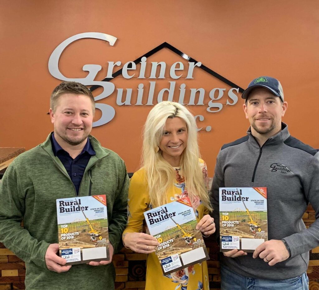 Rural Builder Greiner Buildings on cover of Rural Builder Feb 2019 IMG951656