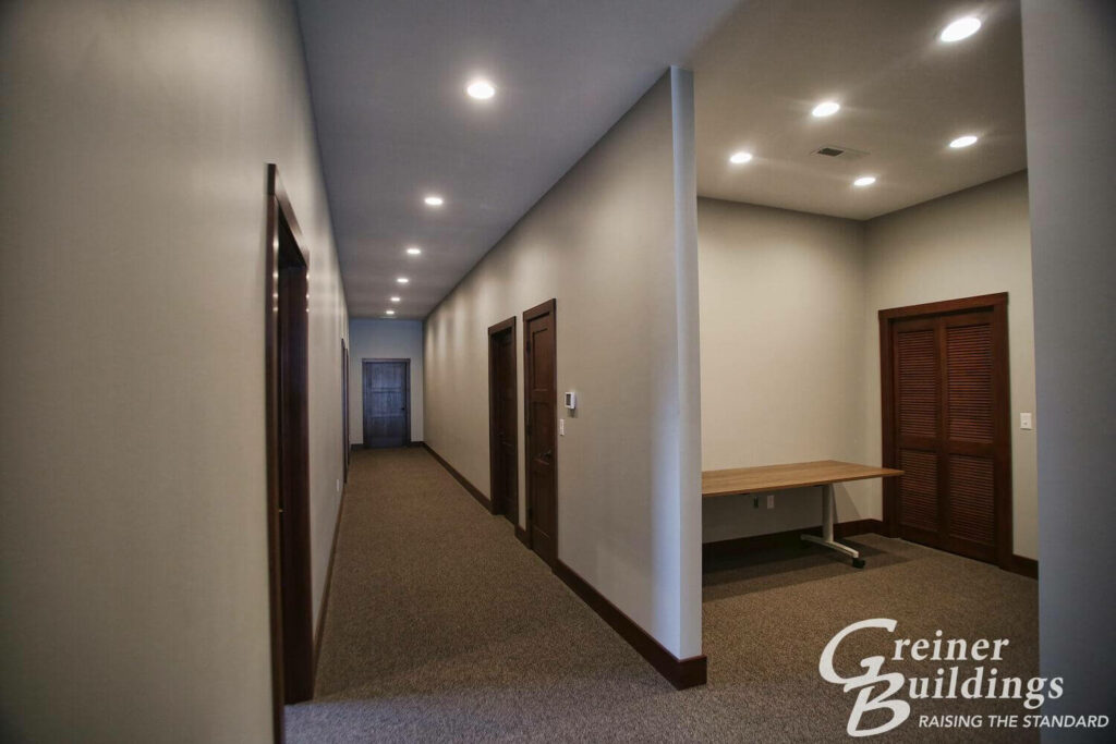 hallway pole building AgriWay 45'x100'x10' Wayland, IA