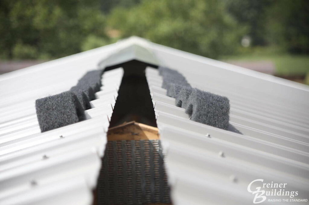 metal pole barn roof on commercial building