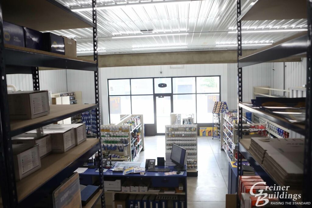 steel pole building interior by greiner buildings