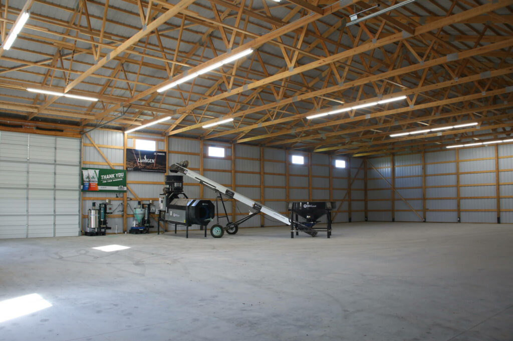 inside new pole building for ag business